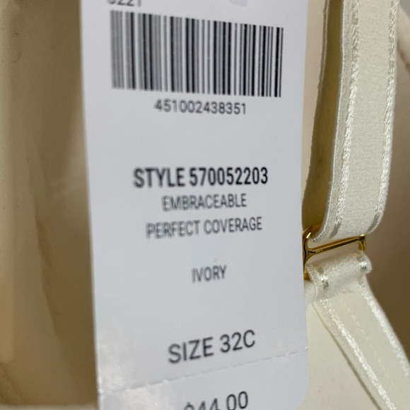 Soma Bra Women's Size 32C Embraceable Perfect Full Coverage Underwire Ivory NWT - Picture 5 of 6